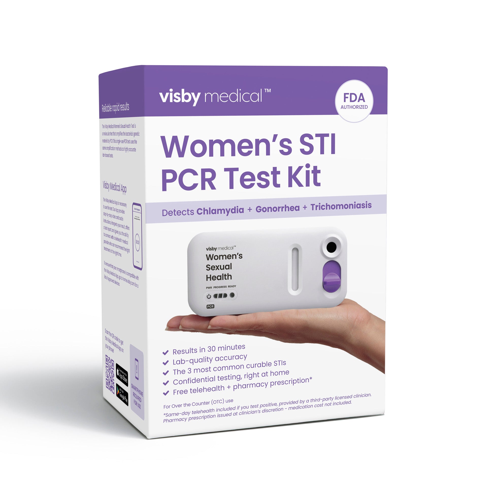 Visby Medical Women's STI PCR Test Kit packaging